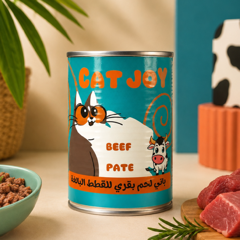 كات جوي باتيه معلبات طعام رطب لحم بقري للقطط البالغة 400 جرام